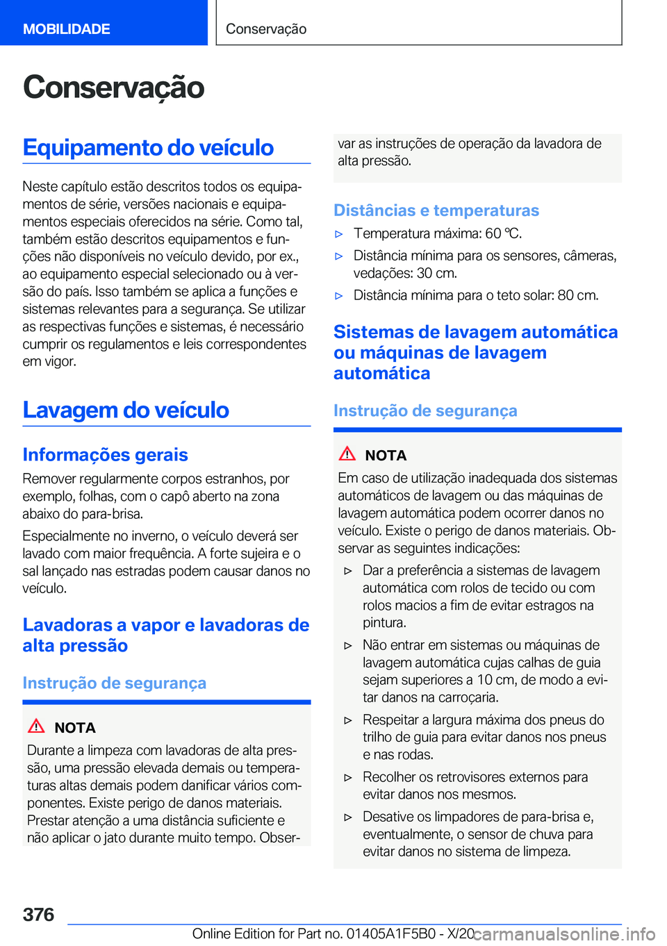 BMW X3 M 2021  Manual do condutor (in Portuguese) �C�o�n�s�e�r�v�a�