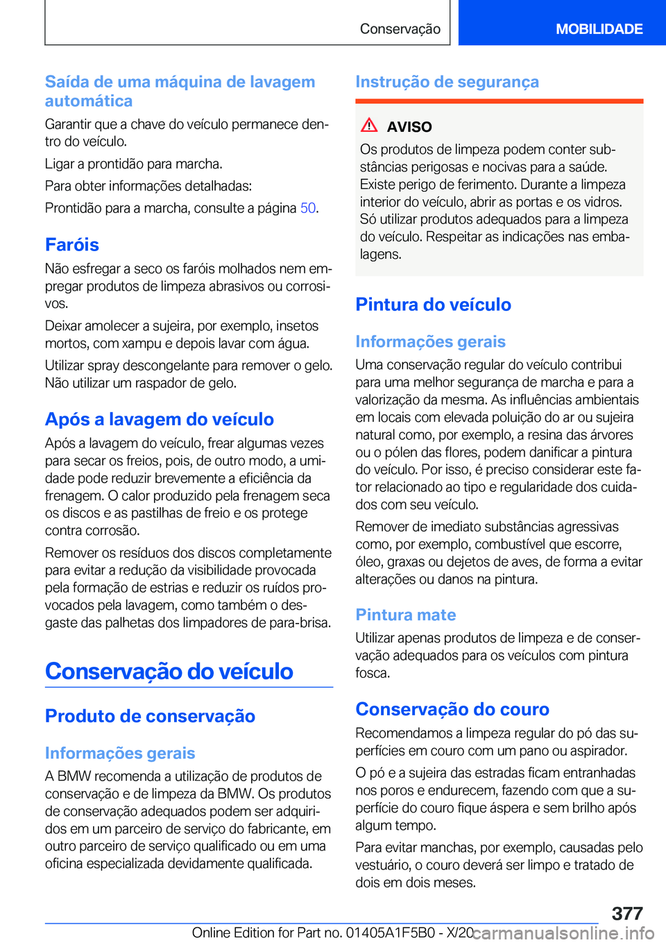 BMW X3 M 2021  Manual do condutor (in Portuguese) �S�a�