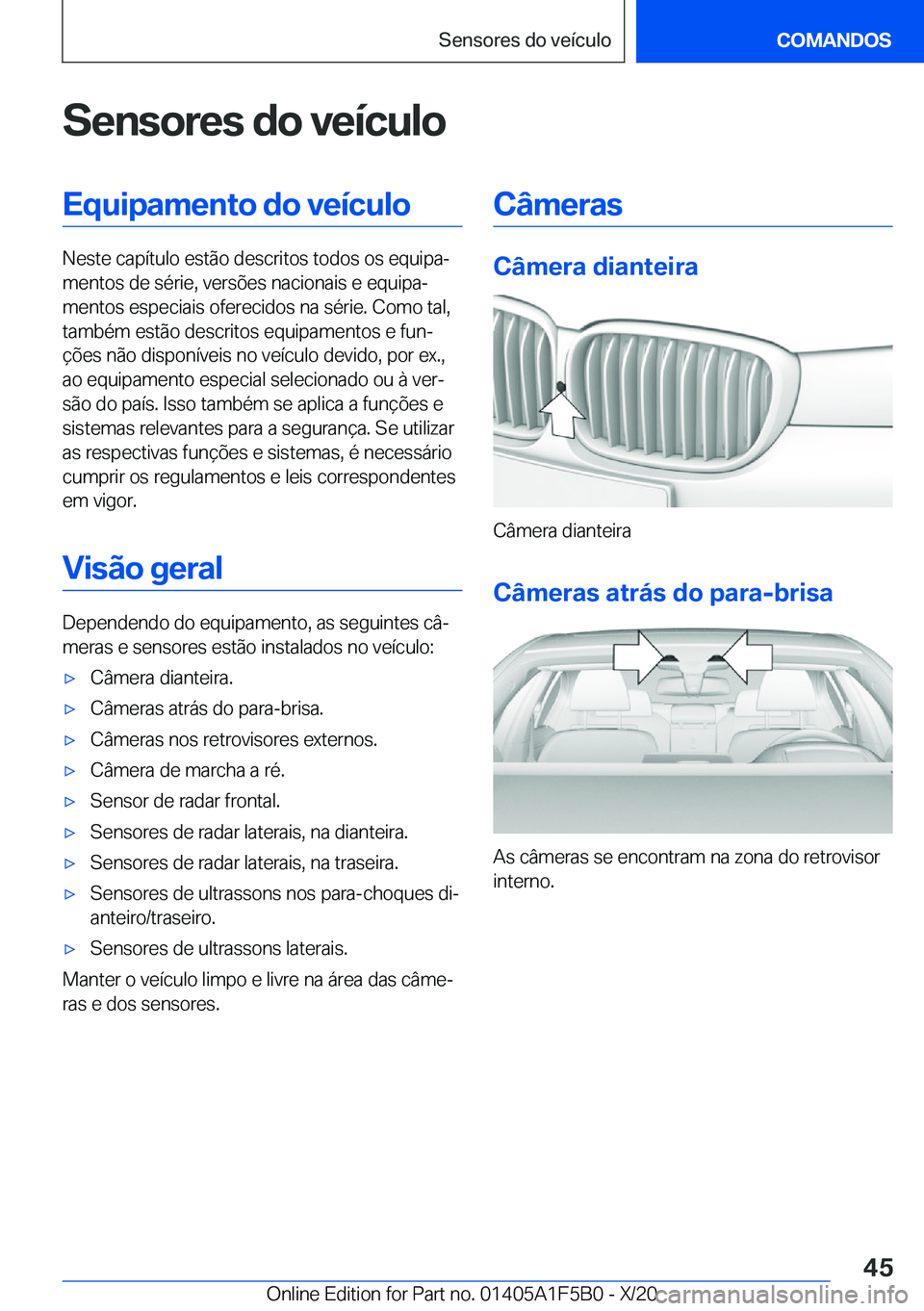 BMW X3 M 2021  Manual do condutor (in Portuguese) �S�e�n�s�o�r�e�s��d�o��v�e�