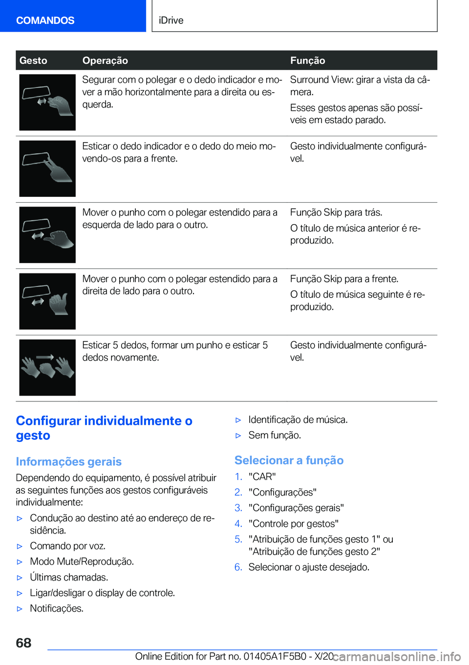 BMW X3 M 2021  Manual do condutor (in Portuguese) �G�e�s�t�o�O�p�e�r�a�