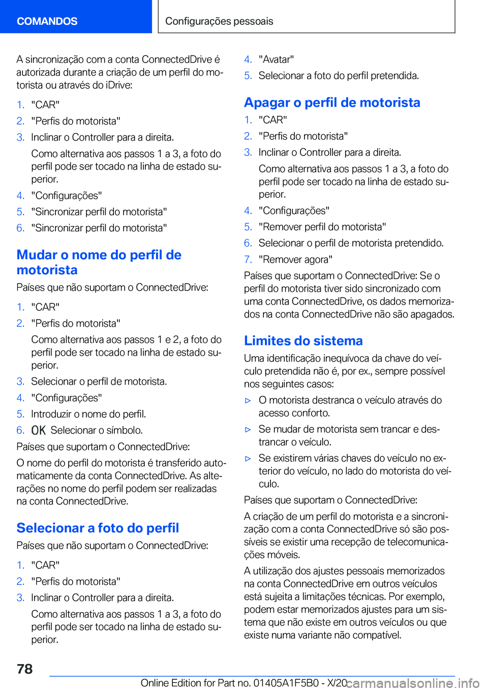 BMW X3 M 2021  Manual do condutor (in Portuguese) �A��s�i�n�c�r�o�n�i�z�a�