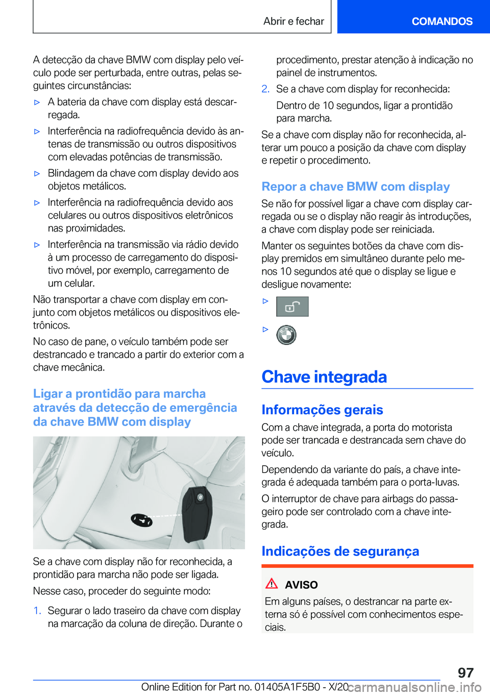 BMW X3 M 2021  Manual do condutor (in Portuguese) �A��d�e�t�e�c�