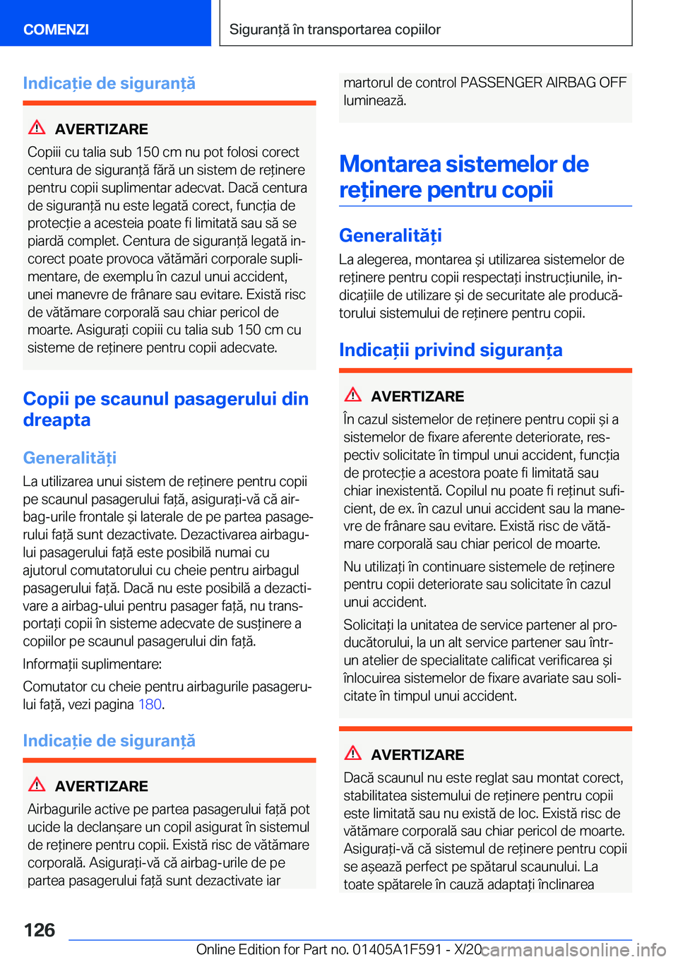 BMW X3 M 2021  Ghiduri De Utilizare (in Romanian) �I�n�d�i�c�a�i�e��d�e��s�i�g�u�r�a�n�