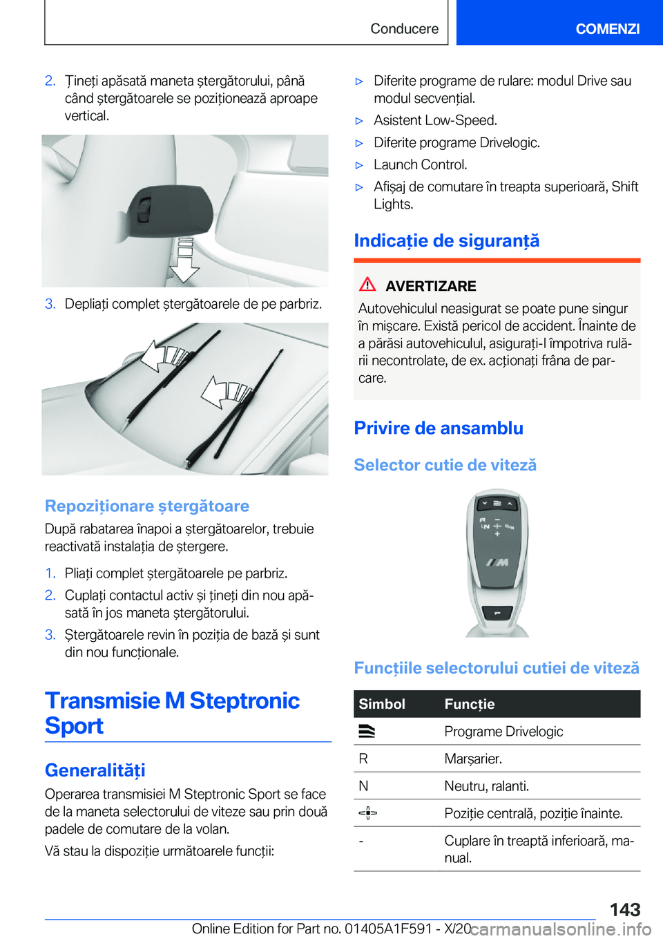 BMW X3 M 2021  Ghiduri De Utilizare (in Romanian) �2�.)�i�n�e*�i��a�p�ă�s�a�t�ă��m�a�n�e�t�a�&�t�e�r�g�ă�t�o�r�u�l�u�i�,��p�