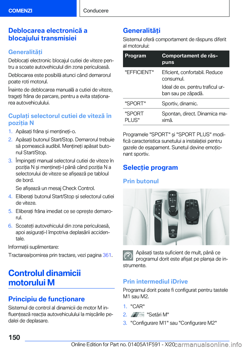 BMW X3 M 2021  Ghiduri De Utilizare (in Romanian) �D�e�b�l�o�c�a�r�e�a��e�l�e�c�t�r�o�n�i�c�