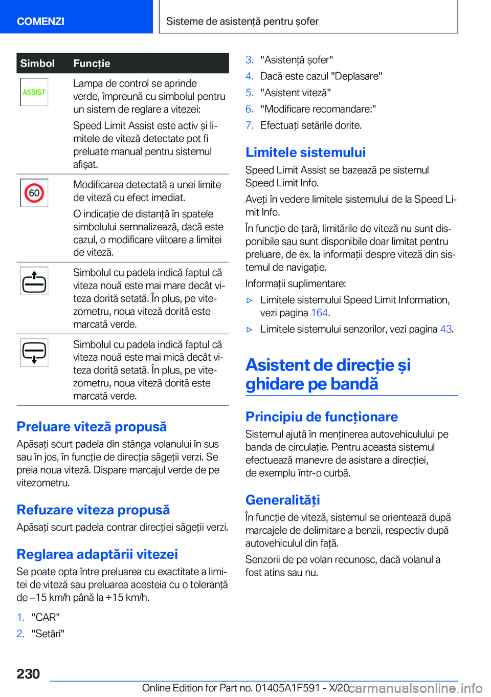 BMW X3 M 2021  Ghiduri De Utilizare (in Romanian) �S�i�m�b�o�l�F�u�n�c�i�e�L�a�m�p�a��d�e��c�o�n�t�r�o�l��s�e��a�p�r�i�n�d�e
�v�e�r�d�e�,��