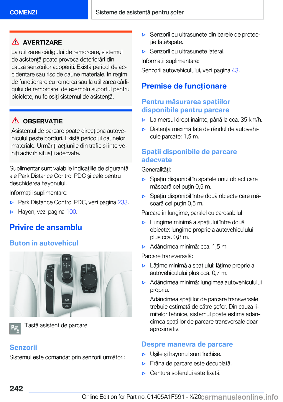 BMW X3 M 2021  Ghiduri De Utilizare (in Romanian) �A�V�E�R�T�I�Z�A�R�E
�L�a��u�t�i�l�i�z�a�r�e�a��c�
