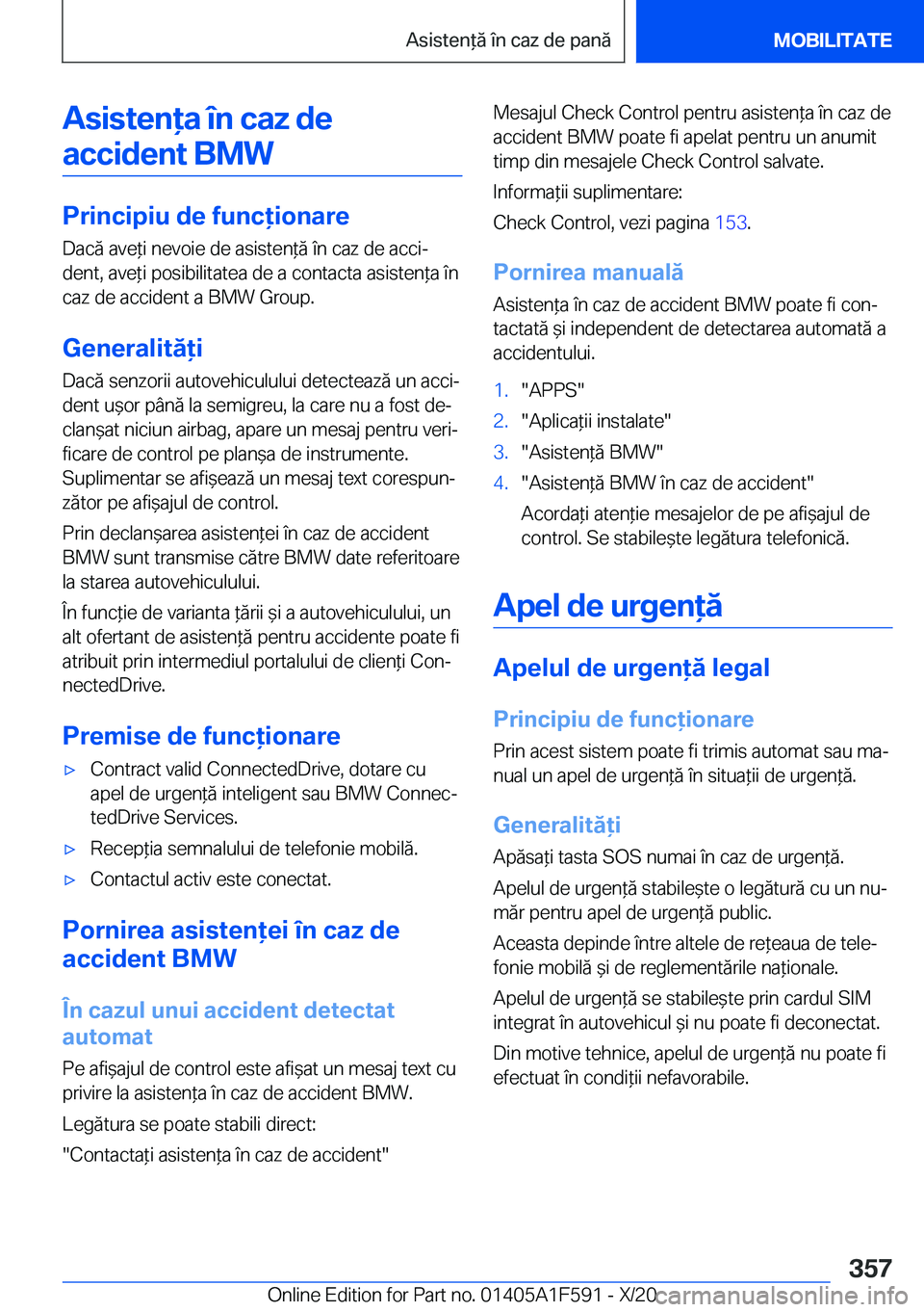 BMW X3 M 2021  Ghiduri De Utilizare (in Romanian) �A�s�i�s�t�e�n�a��
