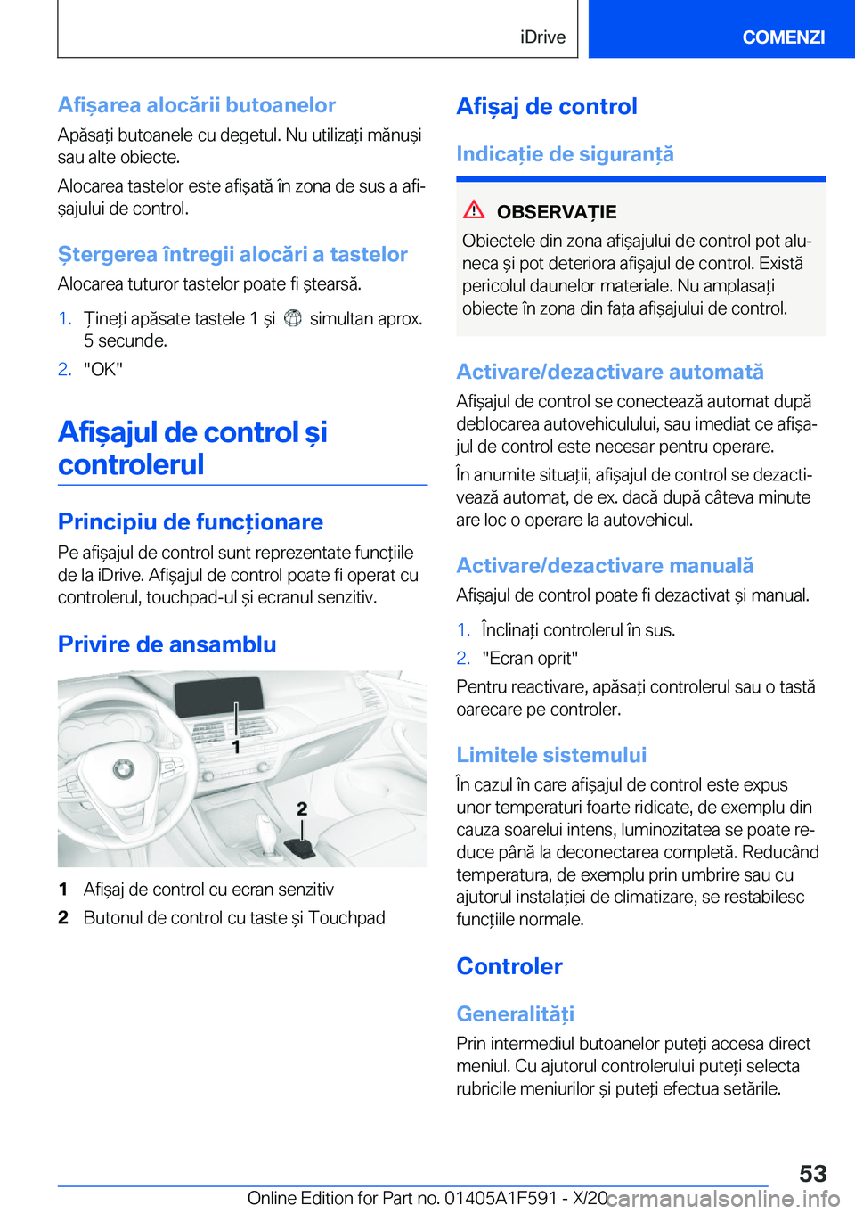 BMW X3 M 2021  Ghiduri De Utilizare (in Romanian) �A�f�i&�a�r�e�a��a�l�o�c�