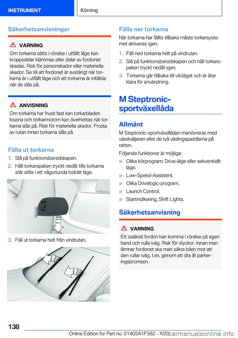BMW X3 M 2021  InstruktionsbÖcker (in Swedish) �S�ä�k�e�r�h�e�t�s�a�n�v�i�s�n�i�n�g�a�r
�V�A�R�N�I�N�G
�O�m��t�o�r�k�a�r�n�a��s�ä�t�t�s��i��r�