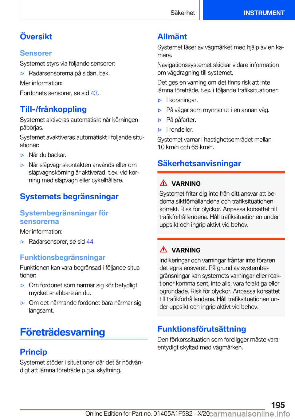 BMW X3 M 2021  InstruktionsbÖcker (in Swedish) �