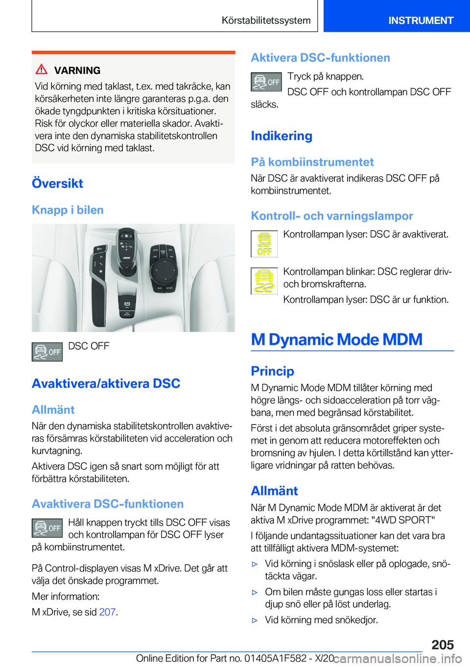 BMW X3 M 2021  InstruktionsbÖcker (in Swedish) �V�A�R�N�I�N�G
�V�i�d��k�