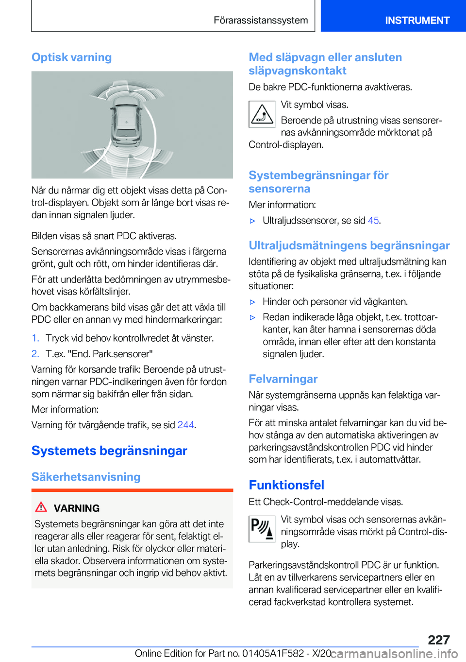 BMW X3 M 2021  InstruktionsbÖcker (in Swedish) �O�p�t�i�s�k��v�a�r�n�i�n�g
�N�ä�r��d�u��n�ä�r�m�a�r��d�i�g��e�t�t��o�b�j�e�k�t��v�i�s�a�s��d�e�t�t�a��p�å��C�o�nj
�t�r�o�l�-�d�i�s�p�l�a�y�e�n�.��O�b�j�e�k�t��s�o�m��ä�r��l�ä�n�g�