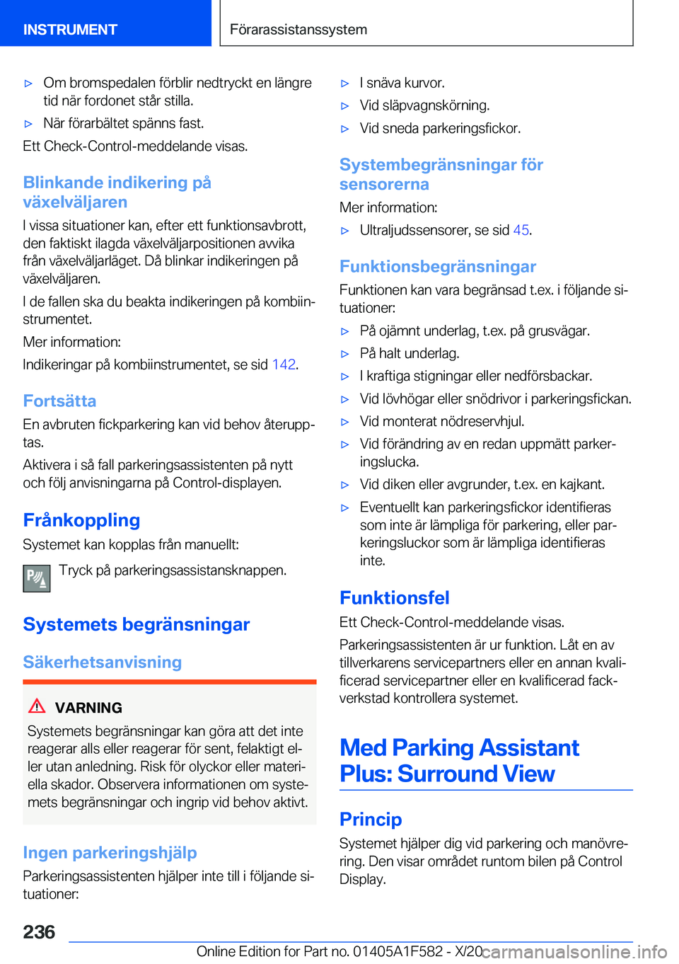 BMW X3 M 2021  InstruktionsbÖcker (in Swedish) 'x�O�m��b�r�o�m�s�p�e�d�a�l�e�n��f�