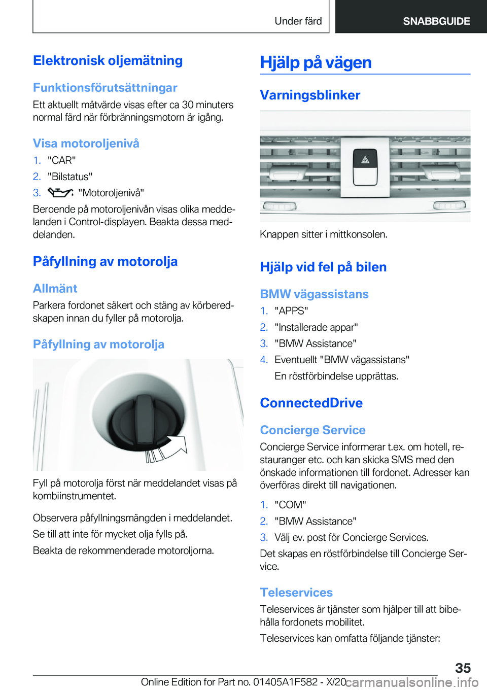 BMW X3 M 2021  InstruktionsbÖcker (in Swedish) �E�l�e�k�t�r�o�n�i�s�k��o�l�j�e�m�ä�t�n�i�n�g
�F�u�n�k�t�i�o�n�s�f�