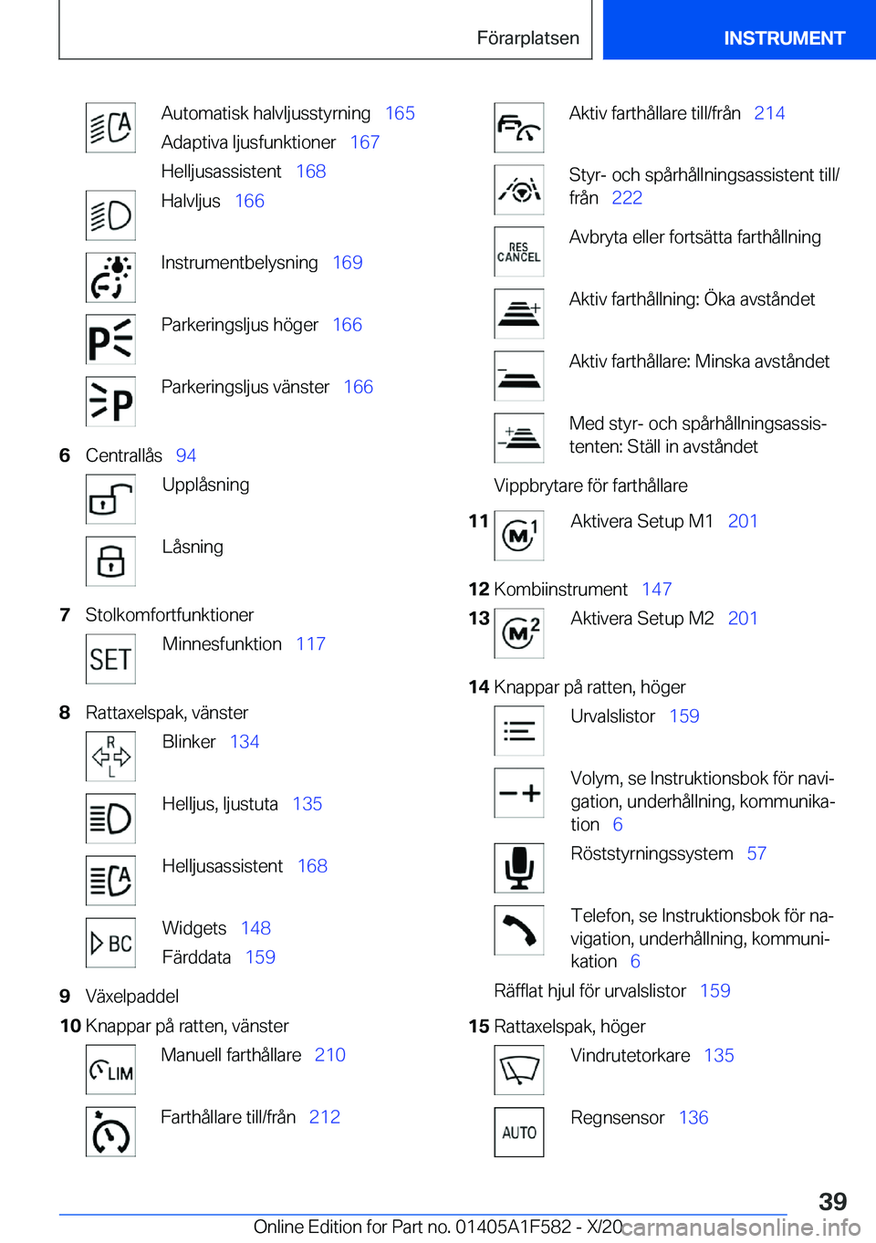 BMW X3 M 2021  InstruktionsbÖcker (in Swedish) �A�u�t�o�m�a�t�i�s�k��h�a�l�v�l�j�u�s�s�t�y�r�n�i�n�g\_�1�6�5
�A�d�a�p�t�i�v�a��l�j�u�s�f�u�n�k�t�i�o�n�e�r\_ �1�6�7
�H�e�l�l�j�u�s�a�s�s�i�s�t�e�n�t\_ �1�6�8�H�a�l�v�l�j�u�s\_�1�6�6�I�n�s�t