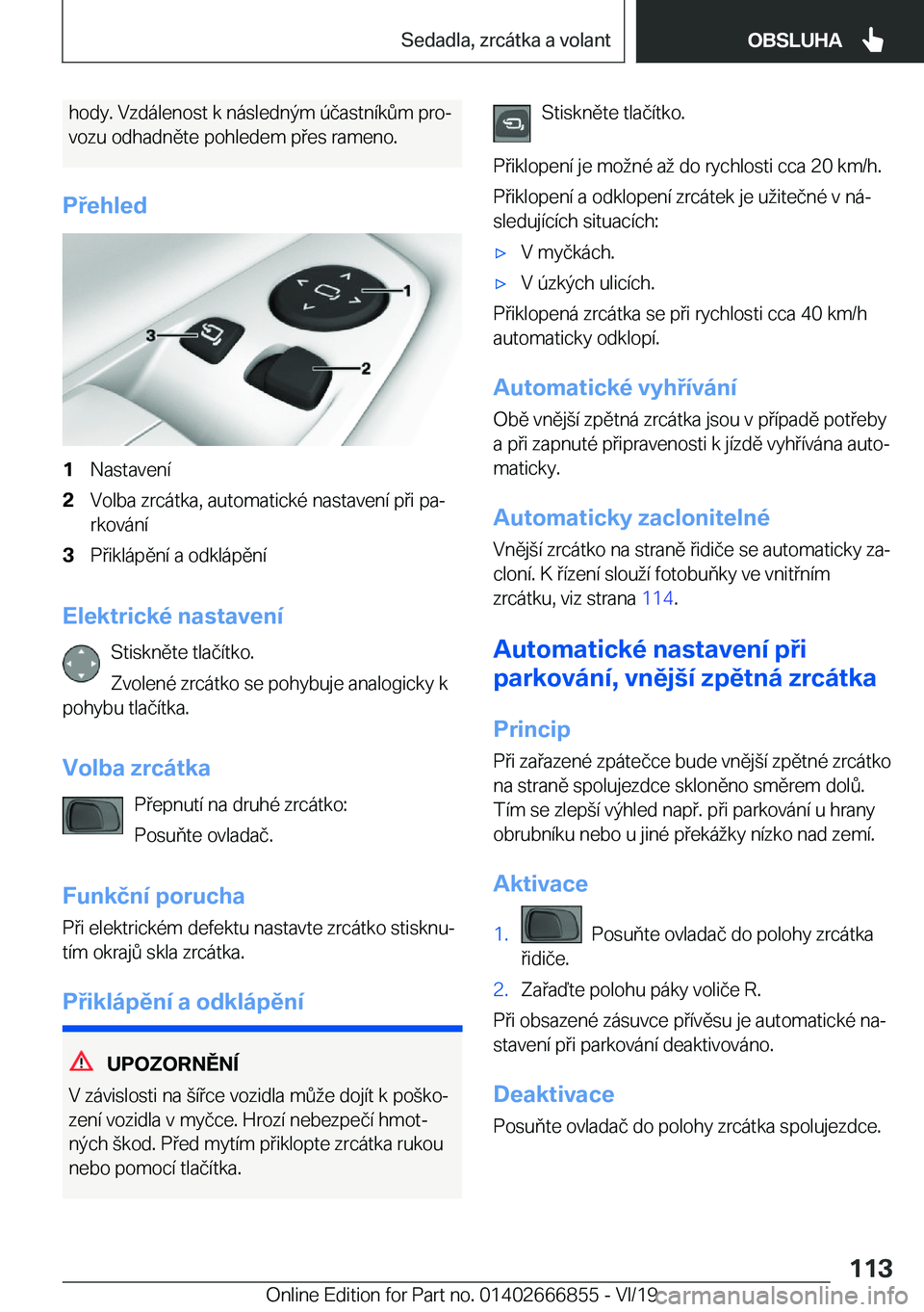 BMW X3 M 2020  Návod na použití (in Czech) �h�o�d�y�.��V�z�d�