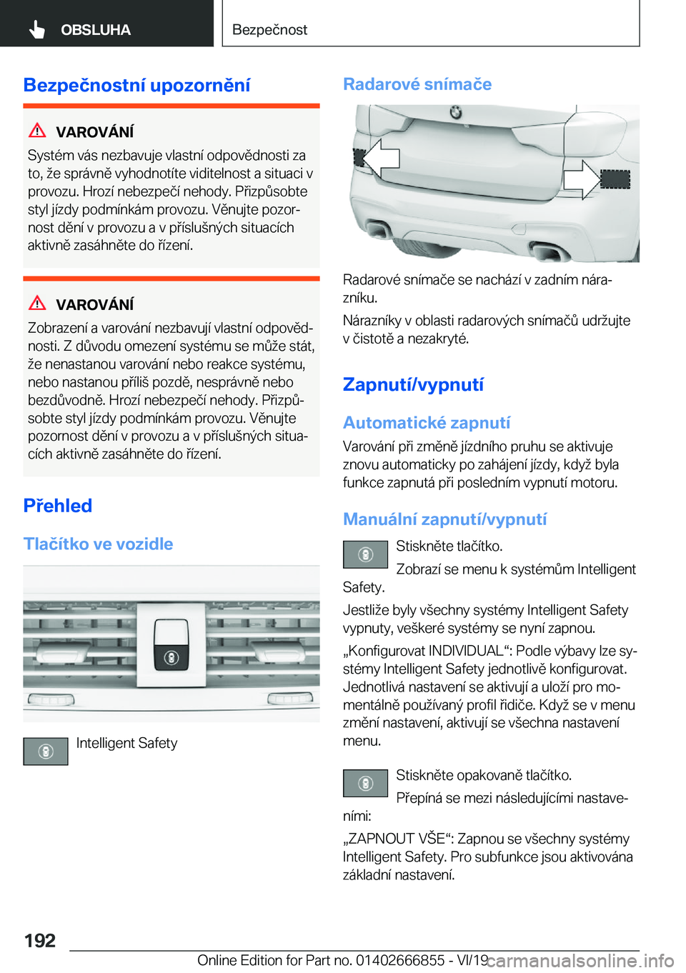 BMW X3 M 2020  Návod na použití (in Czech) �B�e�z�p�e�č�n�o�s�t�n�