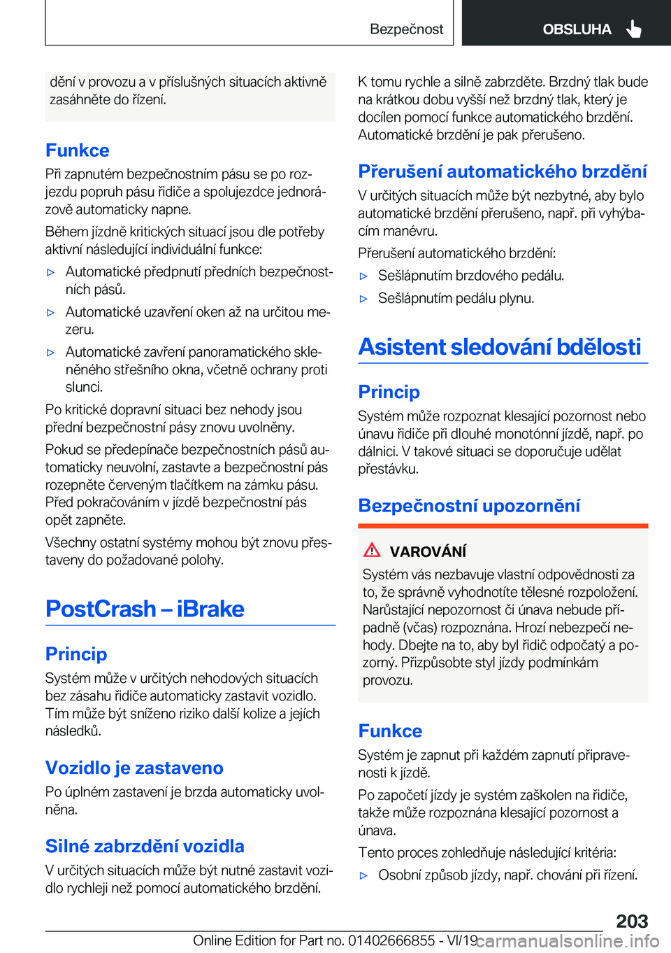 BMW X3 M 2020  Návod na použití (in Czech) �d�