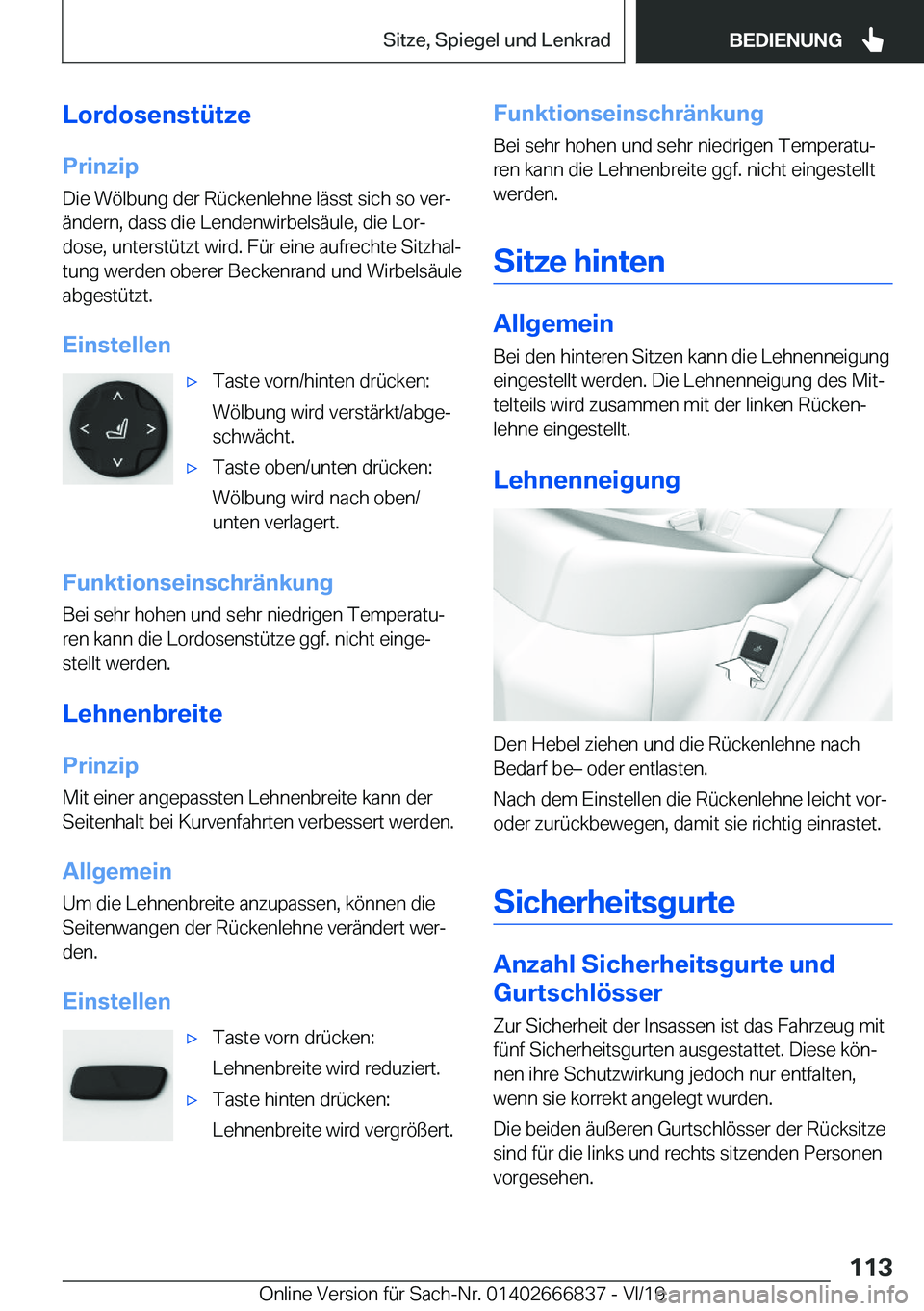BMW X3 M 2020  Betriebsanleitungen (in German) �L�o�r�d�o�s�e�n�s�t�