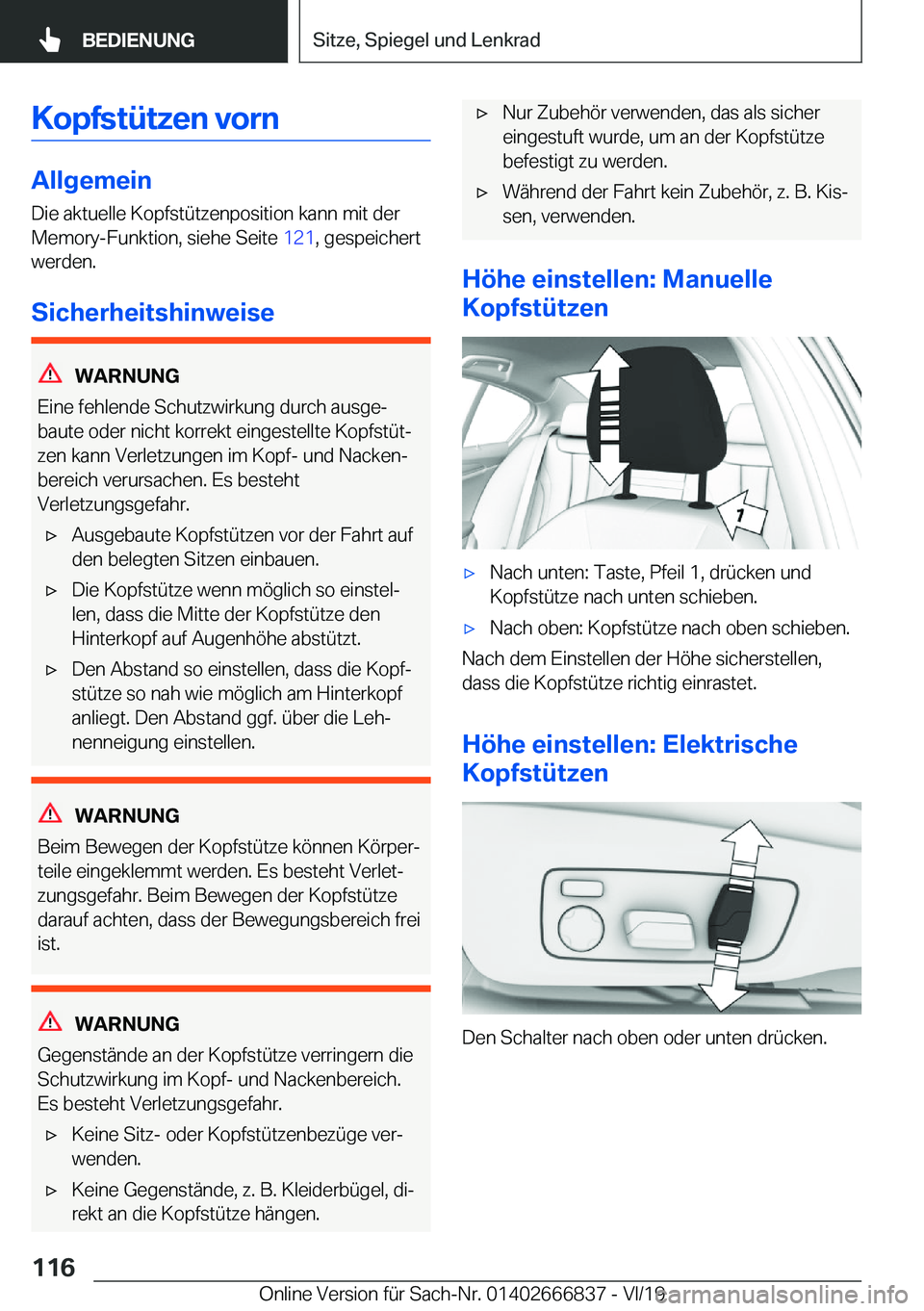 BMW X3 M 2020  Betriebsanleitungen (in German) �K�o�p�f�s�t�