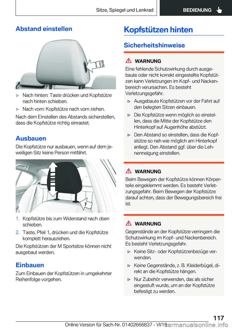 BMW X3 M 2020  Betriebsanleitungen (in German) �A�b�s�t�a�n�d��e�i�n�s�t�e�l�l�e�n'x�N�a�c�h��h�i�n�t�e�n�:��T�a�s�t�e��d�r�