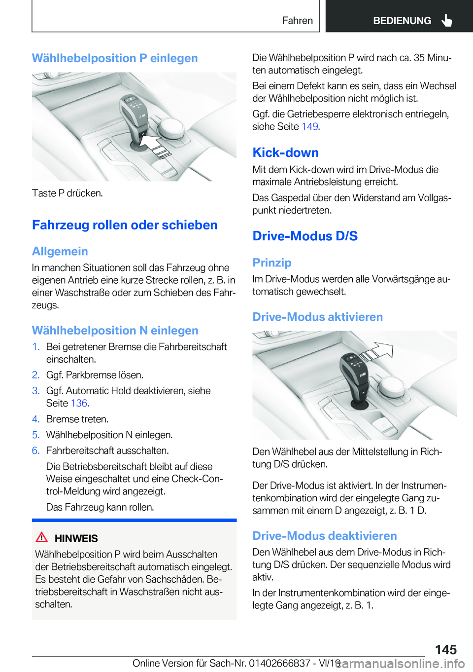 BMW X3 M 2020  Betriebsanleitungen (in German) �W�