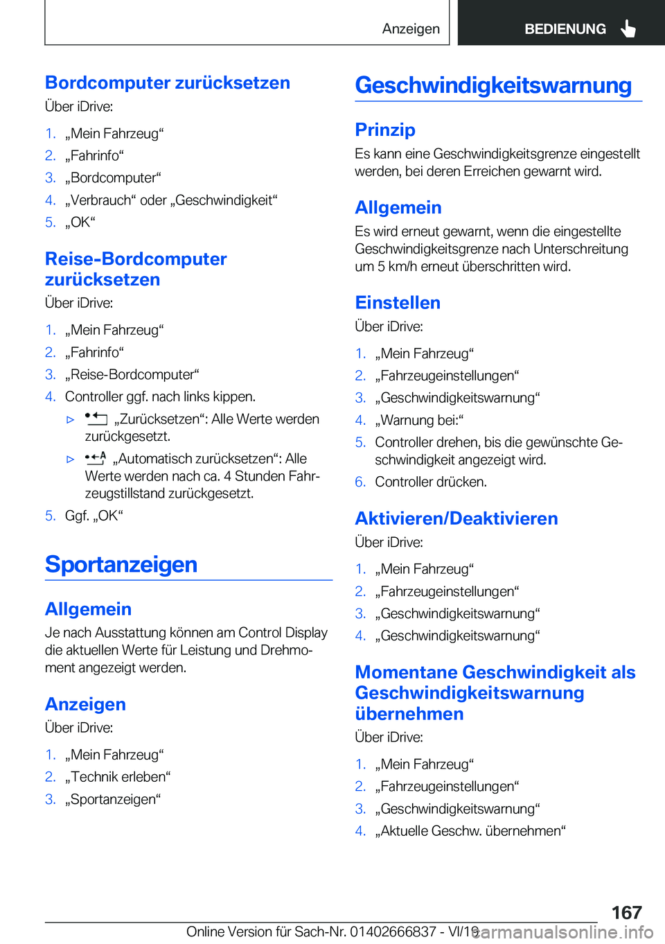 BMW X3 M 2020  Betriebsanleitungen (in German) �B�o�r�d�c�o�m�p�u�t�e�r��z�u�r�
