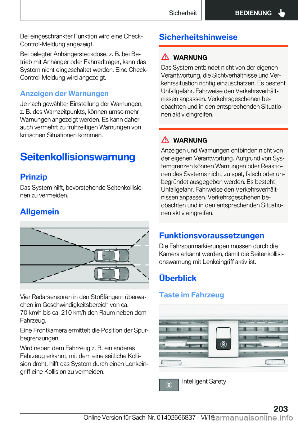 BMW X3 M 2020  Betriebsanleitungen (in German) �B�e�i��e�i�n�g�e�s�c�h�r�