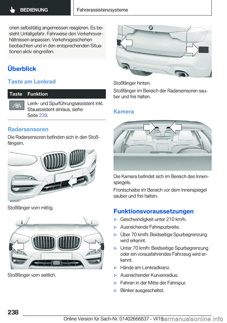 BMW X3 M 2020  Betriebsanleitungen (in German) �o�n�e�n��s�e�l�b�s�t�t�