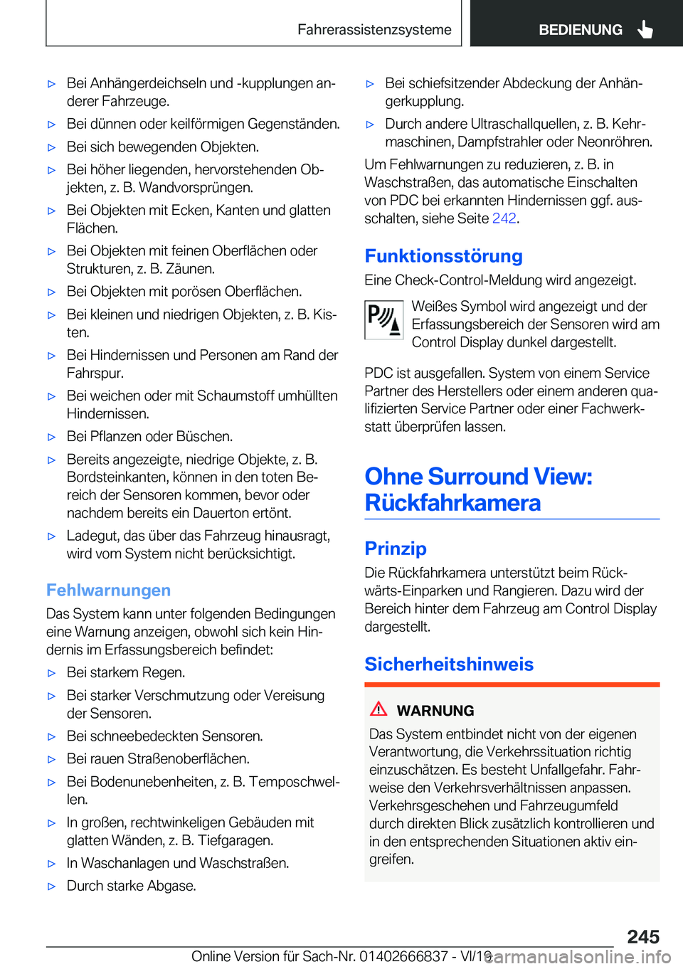 BMW X3 M 2020  Betriebsanleitungen (in German) 'x�B�e�i��A�n�h�