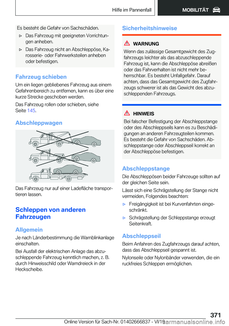 BMW X3 M 2020  Betriebsanleitungen (in German) �E�s��b�e�s�t�e�h�t��d�i�e��G�e�f�a�h�r��v�o�n��S�a�c�h�s�c�h�