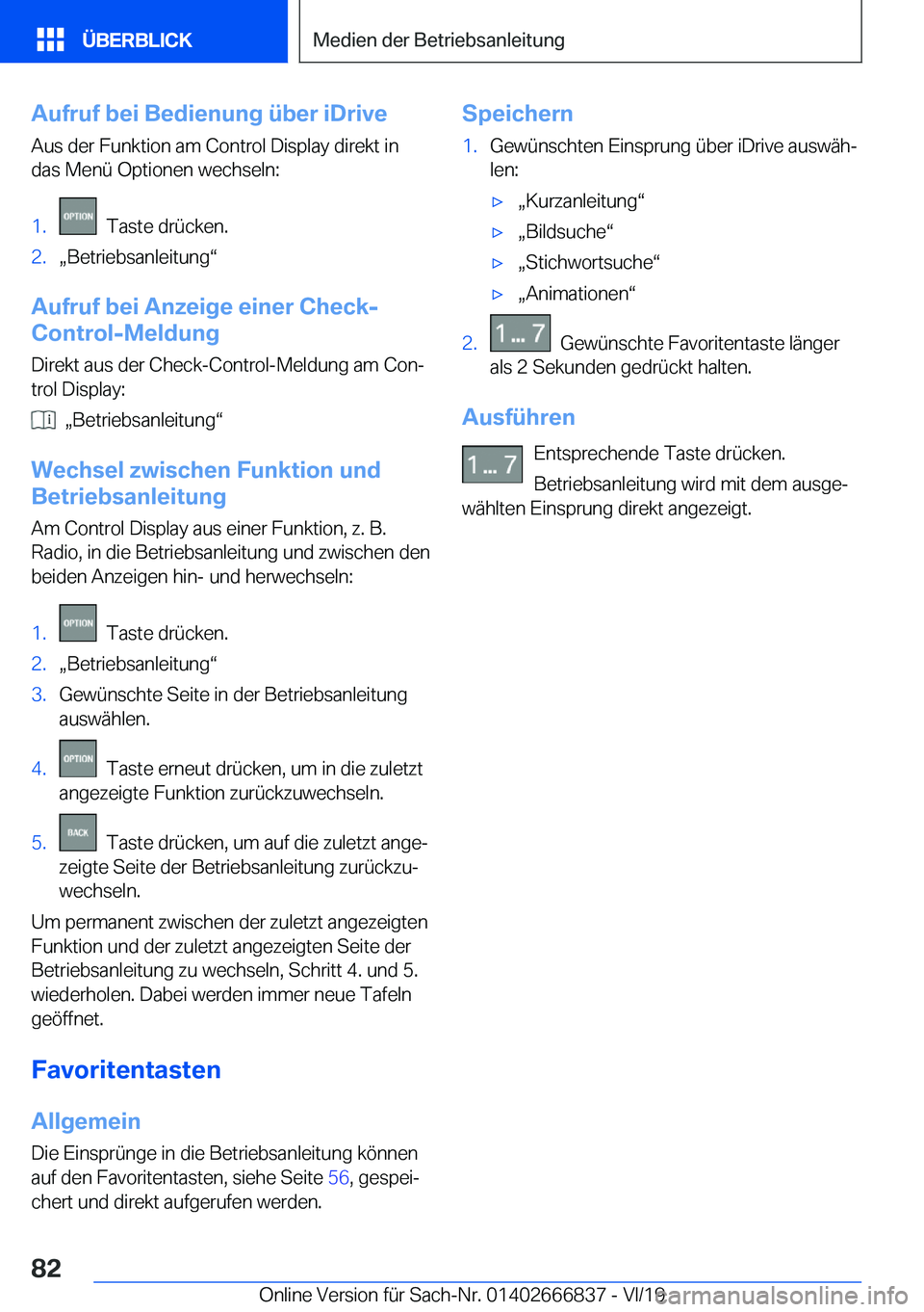 BMW X3 M 2020  Betriebsanleitungen (in German) �A�u�f�r�u�f��b�e�i��B�e�d�i�e�n�u�n�g��