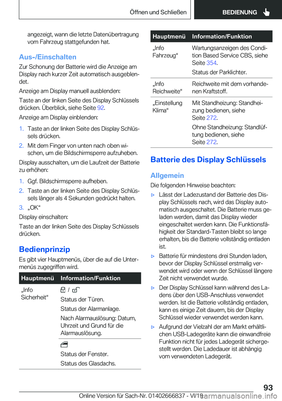BMW X3 M 2020  Betriebsanleitungen (in German) �a�n�g�e�z�e�i�g�t�,��w�a�n�n��d�i�e��l�e�t�z�t�e��D�a�t�e�n�