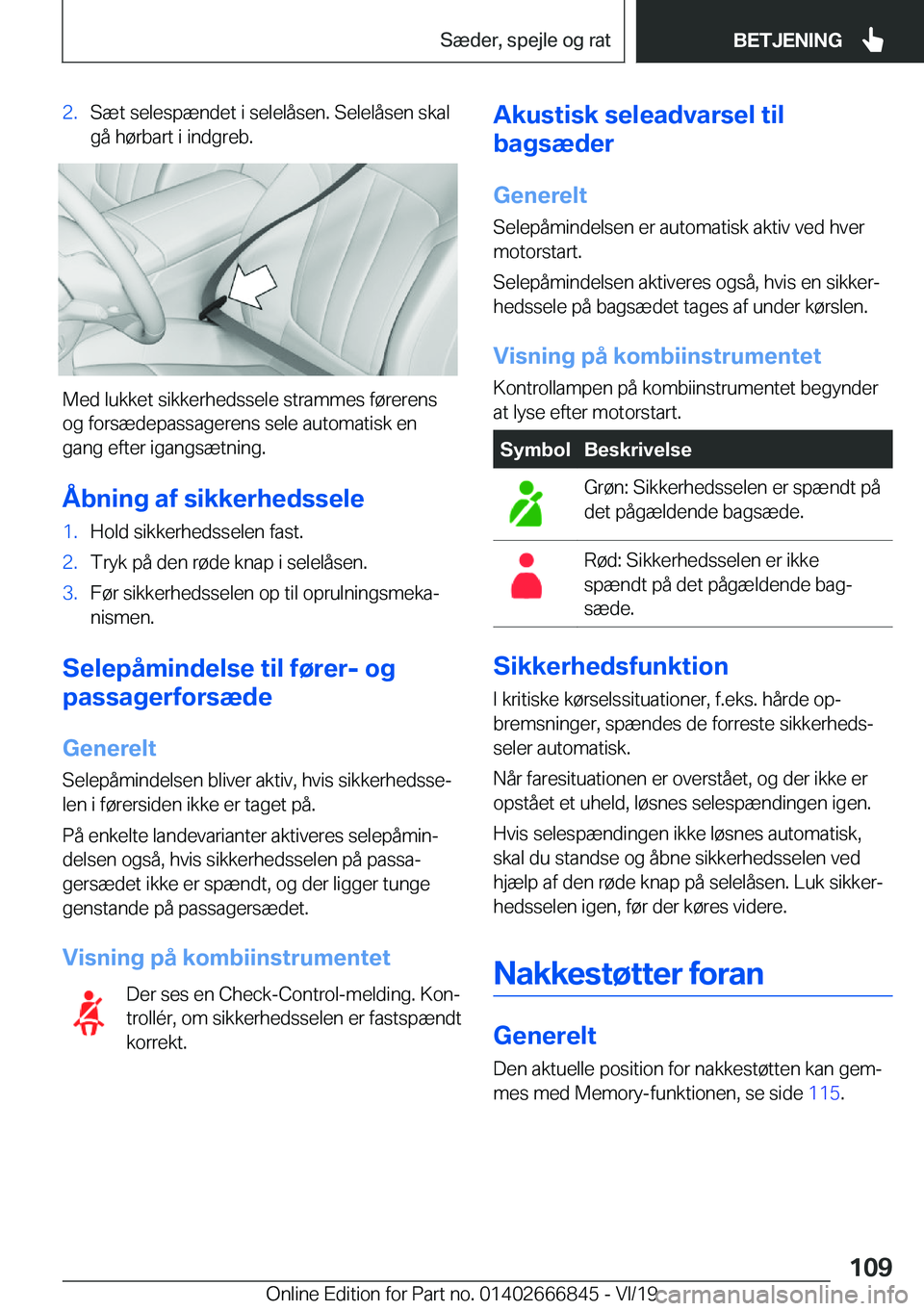 BMW X3 M 2020  InstruktionsbØger (in Danish) �2�.�S�æ�t��s�e�l�e�s�p�æ�n�d�e�t��i��s�e�l�e�l�å�s�e�n�.��S�e�l�e�l�å�s�e�n��s�k�a�l�g�å��h�