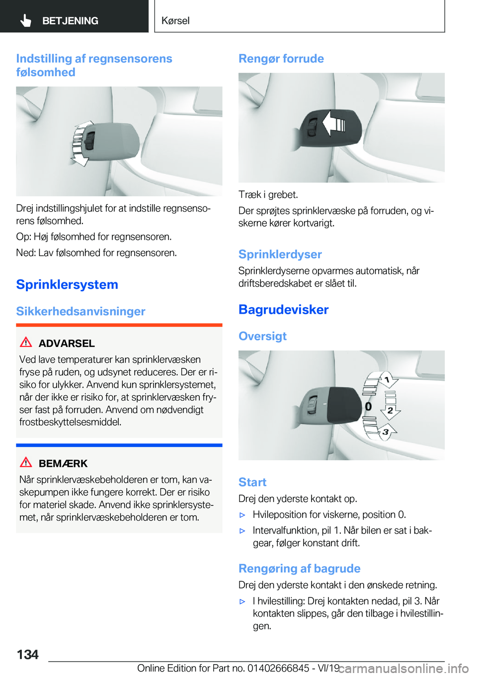 BMW X3 M 2020  InstruktionsbØger (in Danish) �I�n�d�s�t�i�l�l�i�n�g��a�f��r�e�g�n�s�e�n�s�o�r�e�n�s
�f�