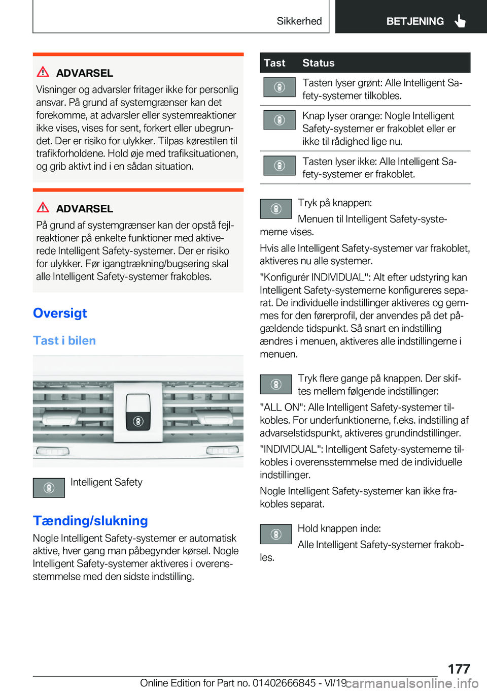 BMW X3 M 2020  InstruktionsbØger (in Danish) �A�D�V�A�R�S�E�L
�V�i�s�n�i�n�g�e�r��o�g��a�d�v�a�r�s�l�e�r��f�r�i�t�a�g�e�r��i�k�k�e��f�o�r��p�e�r�s�o�n�l�i�g �a�n�s�v�a�r�.��P�å��g�r�u�n�d��a�f��s�y�s�t�e�m�g�r�æ�n�s�e�r��k�a�n��d�e