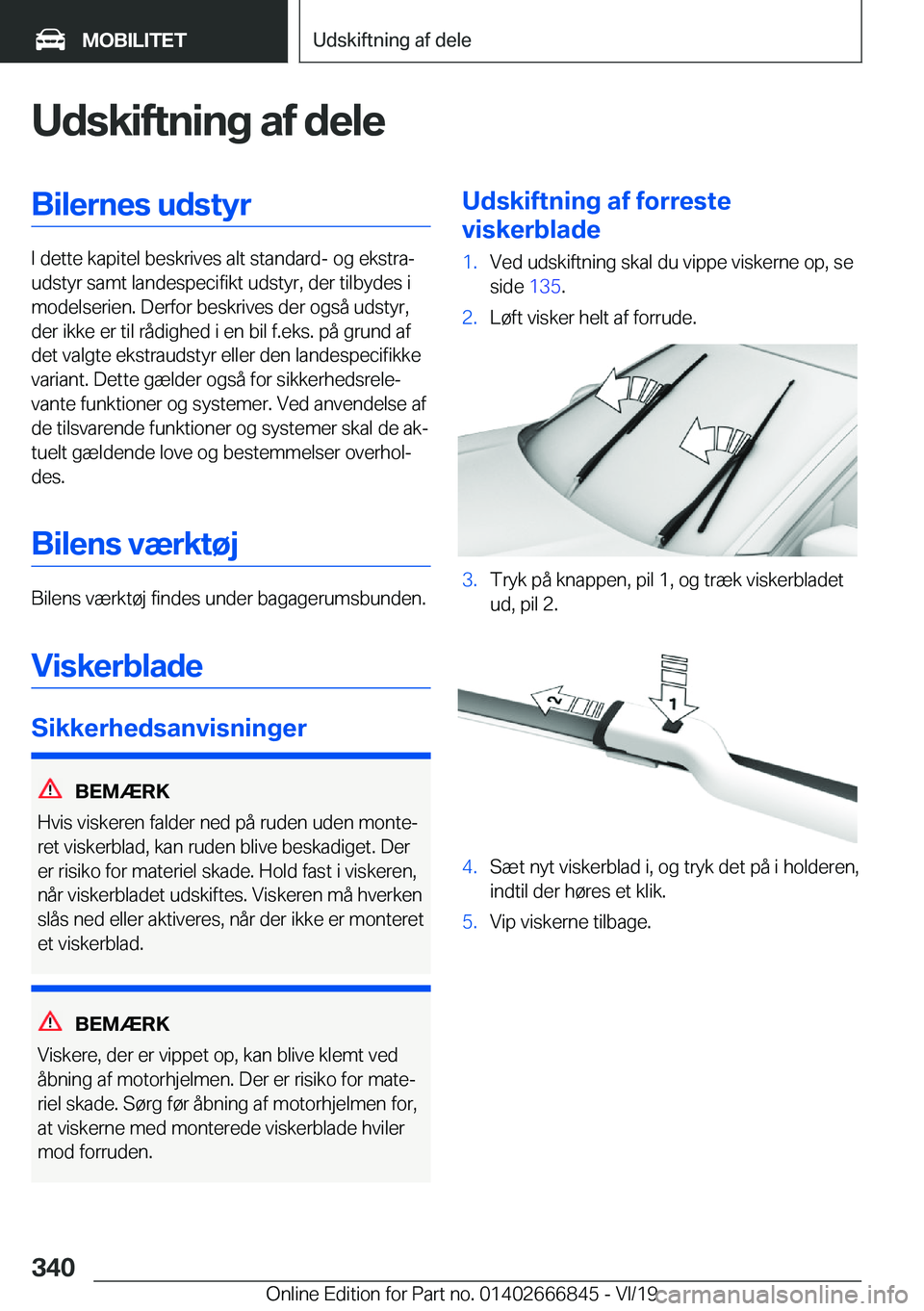 BMW X3 M 2020  InstruktionsbØger (in Danish) �U�d�s�k�i�f�t�n�i�n�g��a�f��d�e�l�e�B�i�l�e�r�n�e�s��u�d�s�t�y�r
�I��d�e�t�t�e��k�a�p�i�t�e�l��b�e�s�k�r�i�v�e�s��a�l�t��s�t�a�n�d�a�r�d�-��o�g��e�k�s�t�r�aj
�u�d�s�t�y�r��s�a�m�t��l�a�n