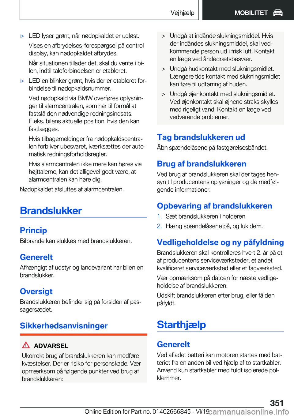 BMW X3 M 2020  InstruktionsbØger (in Danish) 'x�L�E�D��l�y�s�e�r��g�r�