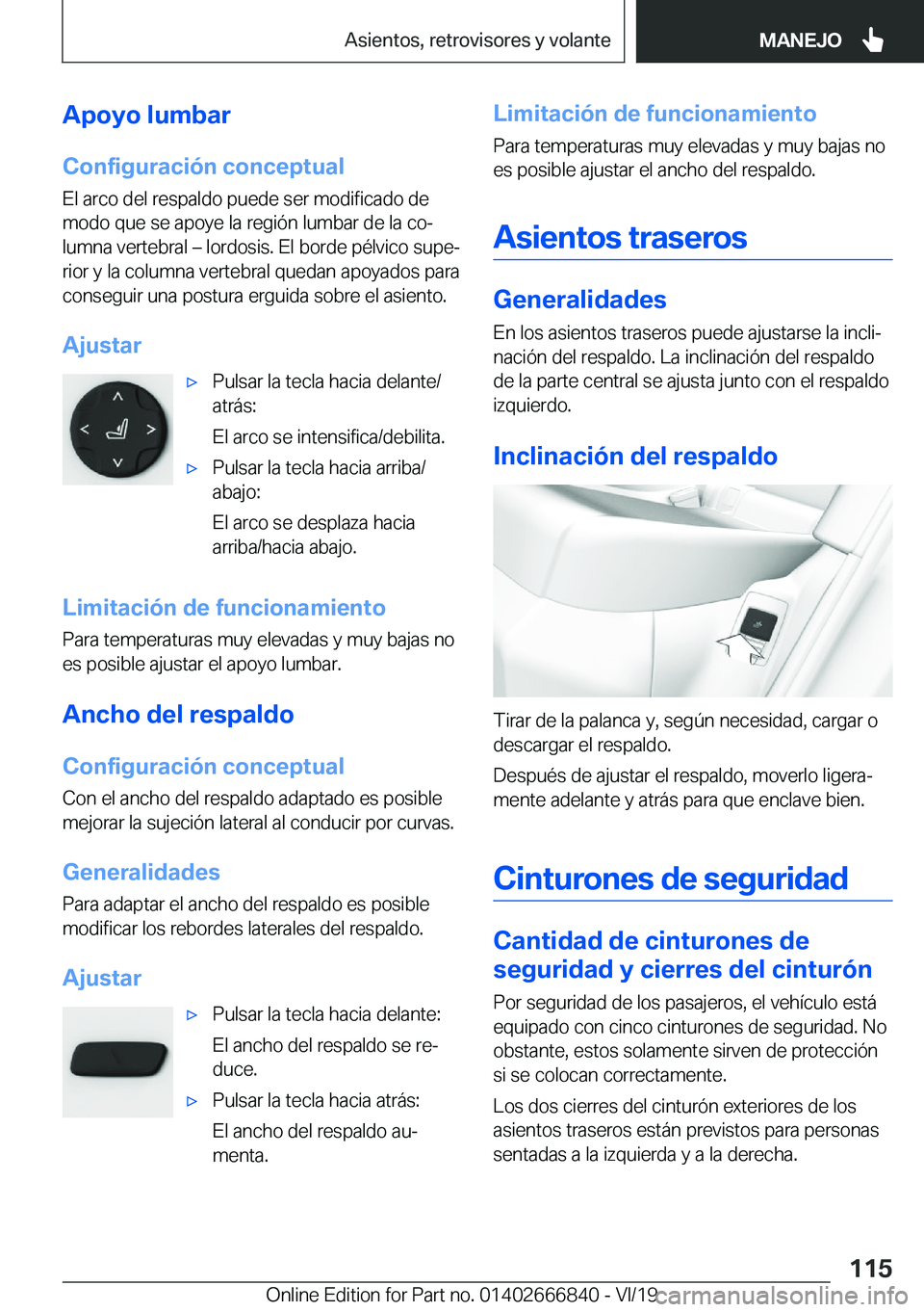 BMW X3 M 2020  Manuales de Empleo (in Spanish) �A�p�o�y�o��l�u�m�b�a�r
�C�o�n�f�i�g�u�r�a�c�i�