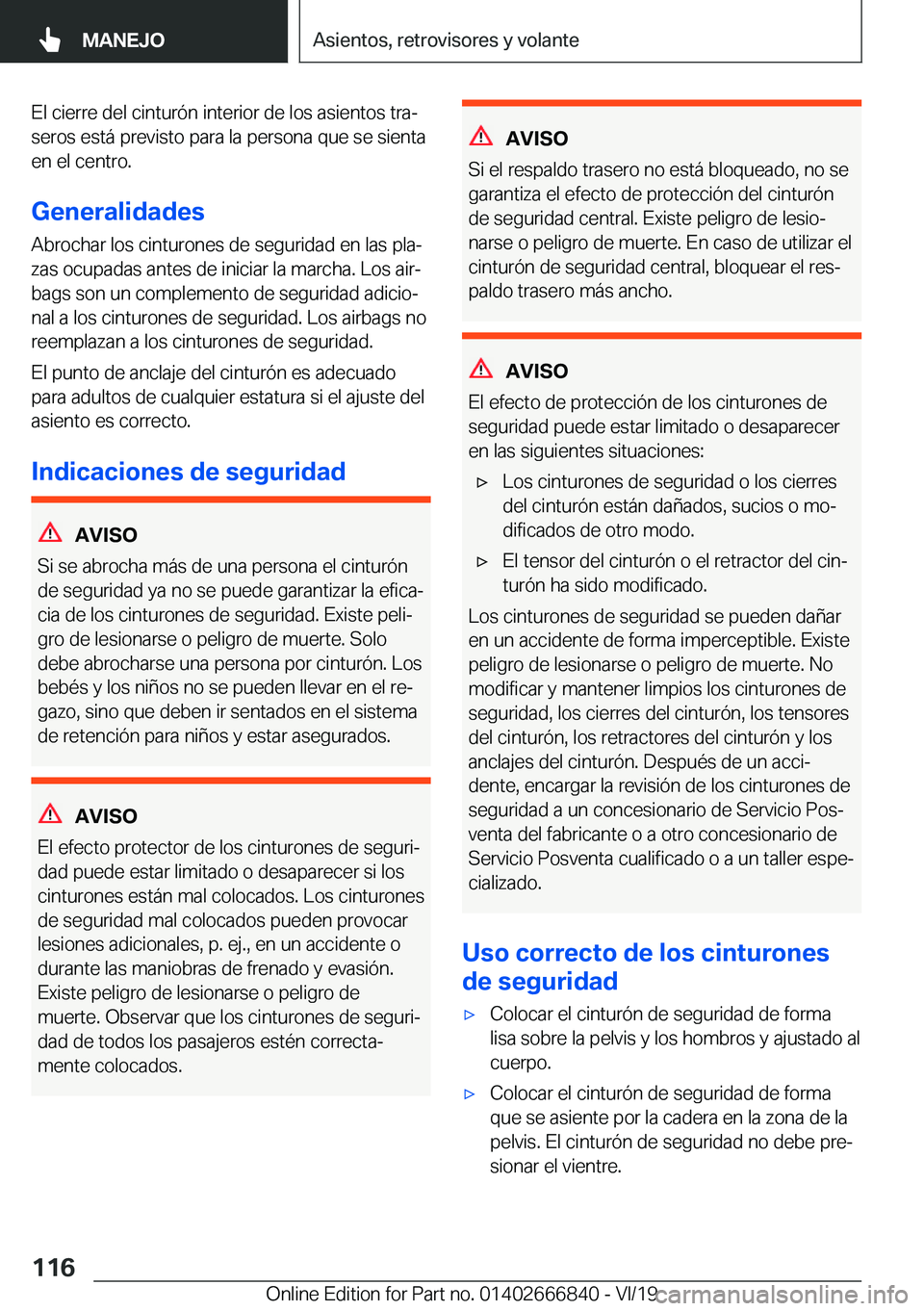 BMW X3 M 2020  Manuales de Empleo (in Spanish) �E�l��c�i�e�r�r�e��d�e�l��c�i�n�t�u�r�
