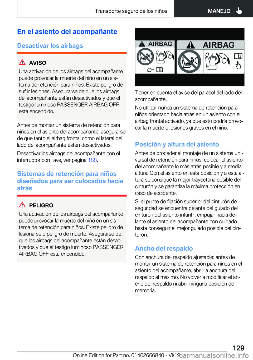 BMW X3 M 2020  Manuales de Empleo (in Spanish) �E�n��e�l��a�s�i�e�n�t�o��d�e�l��a�c�o�m�p�a�
