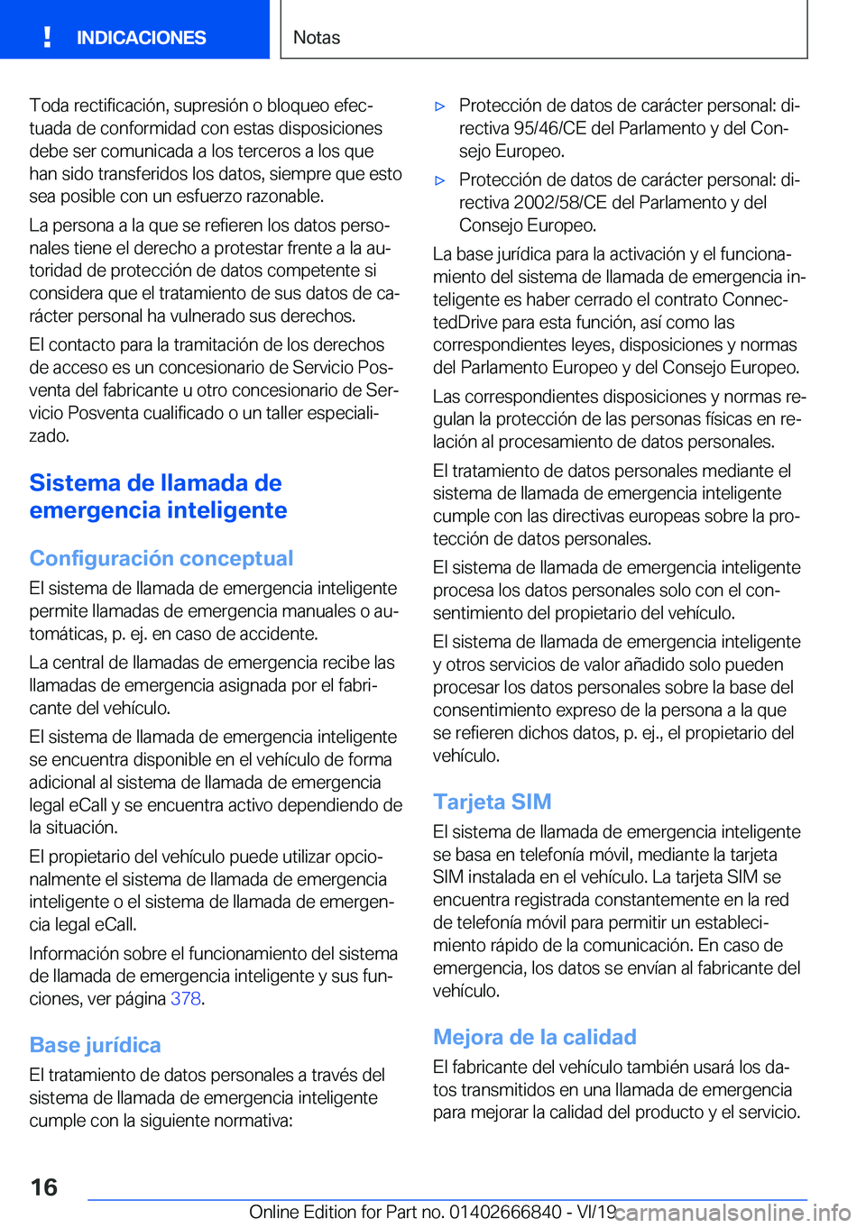 BMW X3 M 2020  Manuales de Empleo (in Spanish) �T�o�d�a��r�e�c�t�i�f�i�c�a�c�i�