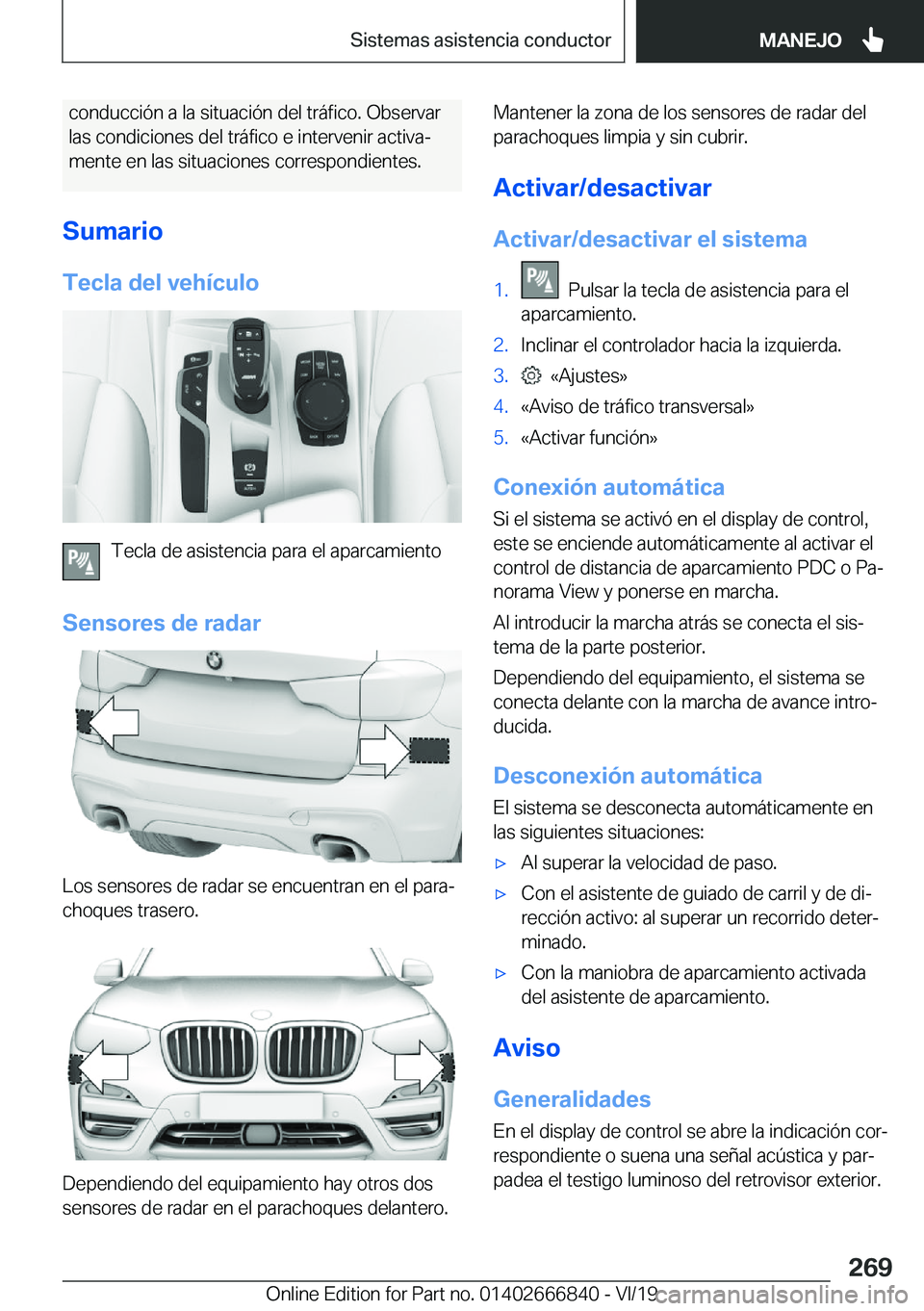 BMW X3 M 2020  Manuales de Empleo (in Spanish) �c�o�n�d�u�c�c�i�