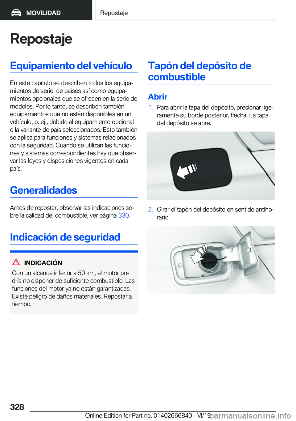 BMW X3 M 2020  Manuales de Empleo (in Spanish) �R�e�p�o�s�t�a�j�e�E�q�u�i�p�a�m�i�e�n�t�o��d�e�l��v�e�h�