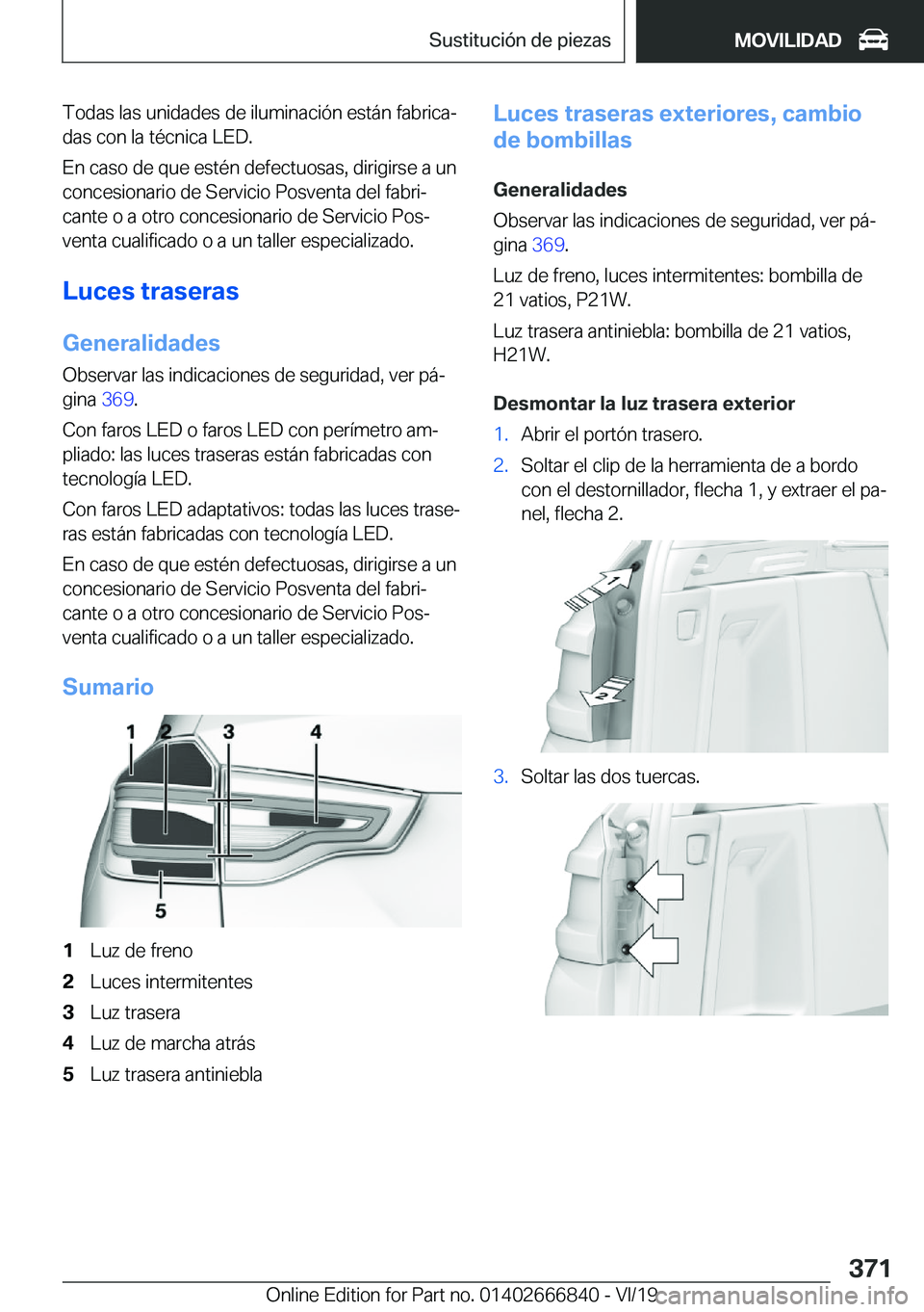 BMW X3 M 2020  Manuales de Empleo (in Spanish) �T�o�d�a�s��l�a�s��u�n�i�d�a�d�e�s��d�e��i�l�u�m�i�n�a�c�i�