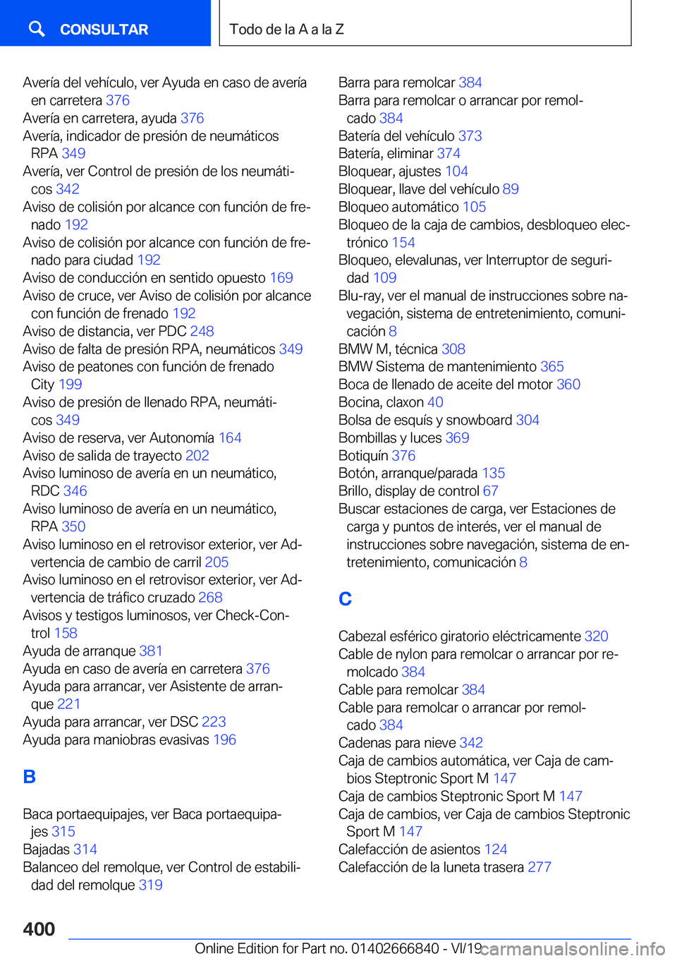 BMW X3 M 2020  Manuales de Empleo (in Spanish) �A�v�e�r�