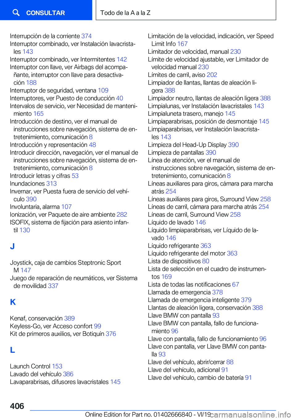 BMW X3 M 2020  Manuales de Empleo (in Spanish) �I�n�t�e�r�r�u�p�c�i�