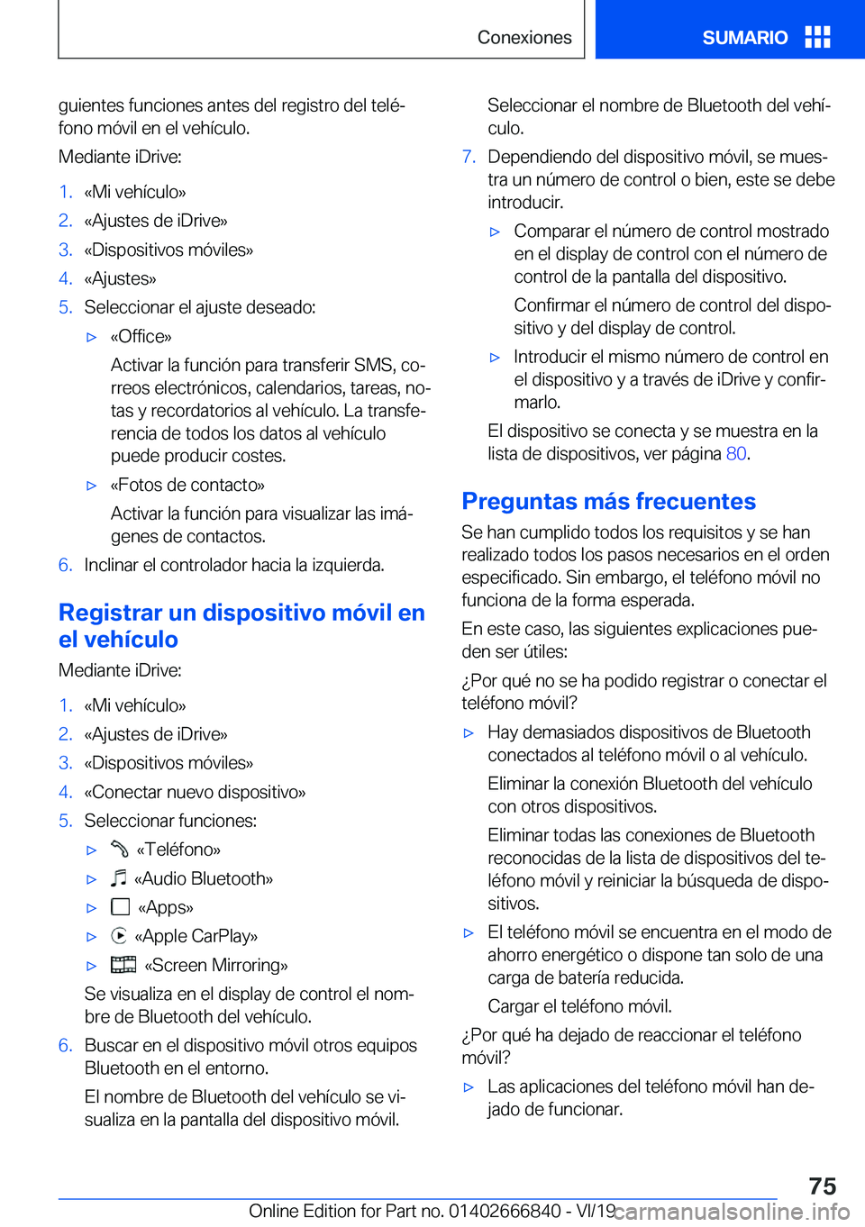 BMW X3 M 2020  Manuales de Empleo (in Spanish) �g�u�i�e�n�t�e�s��f�u�n�c�i�o�n�e�s��a�n�t�e�s��d�e�l��r�e�g�i�s�t�r�o��d�e�l��t�e�l�