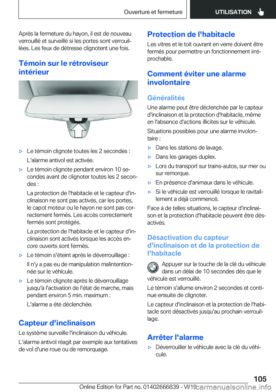 BMW X3 M 2020  Notices Demploi (in French) �A�p�r�è�s��l�a��f�e�r�m�e�t�u�r�e��d�u��h�a�y�o�n�,��i�l��e�s�t��d�e��n�o�u�v�e�a�u
�v�e�r�r�o�u�i�l�l�é��e�t��s�u�r�v�e�i�l�l�é��s�i��l�e�s��p�o�r�t�e�s��s�o�n�t��v�e�r�r�o�u�i�lj